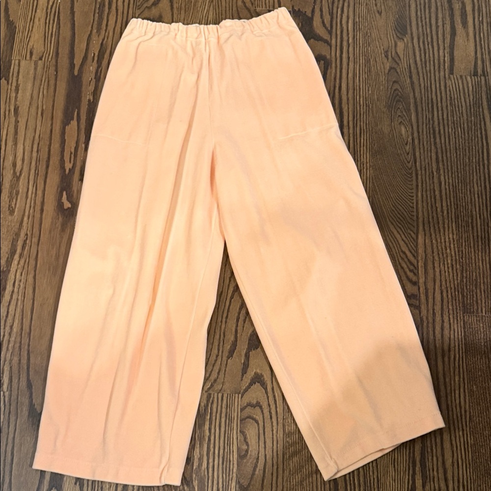 Sonia Rykiel Peach Velour Women's Cardigan and Wide-Pants Set - Picture 9 of 12